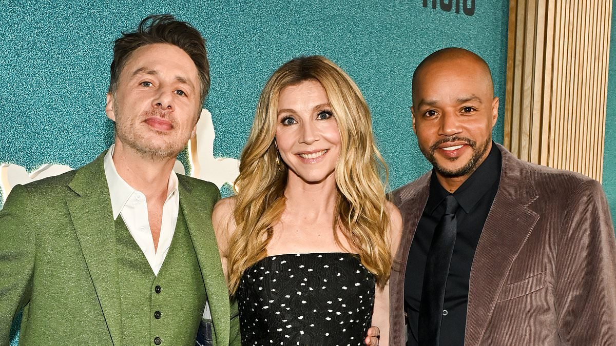 Scrubs reunion! Zach Braff joins Sarah Chalke and Donald Faison at the star-studded revival premiere