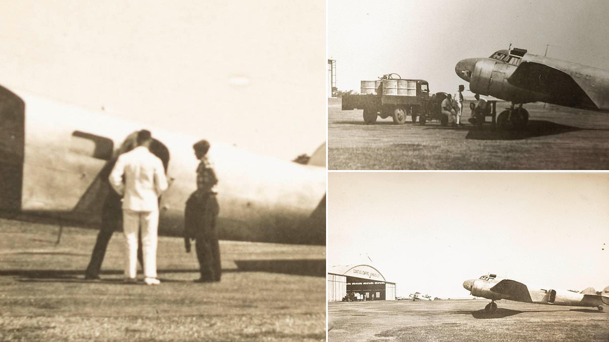 Never-before-seen photos show Amelia Earhart beside her plane just hours before she vanished during bid to fly around the world