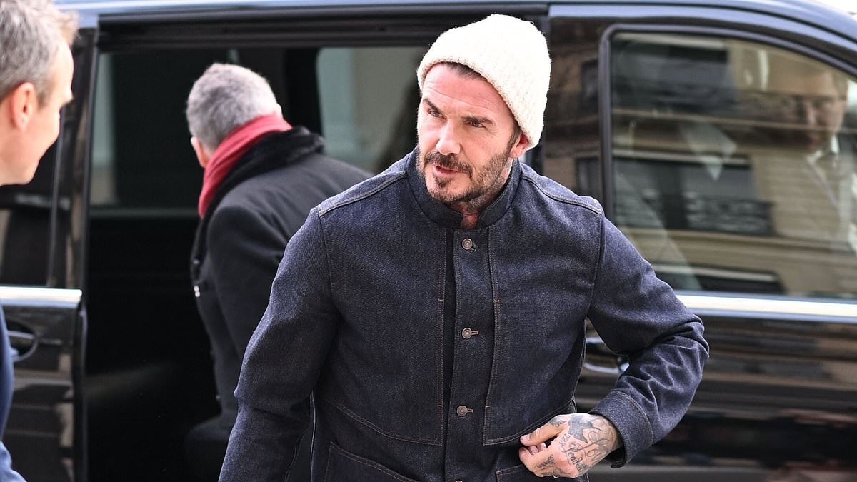 David Beckham arrives in Paris for Haute Couture Fashion Week as wife  Victoria is made a Knight of the Order of Arts and Letters - one week after son Brooklyn's bombshell statement