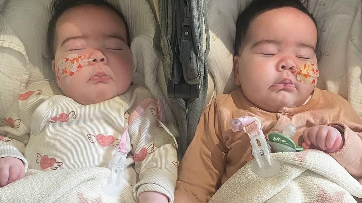 Jesy Nelson shares adorable video of her twin daughters holding hands after she was brought to tears by 'reminder of another obstacle to tackle' amid their devastating health battle