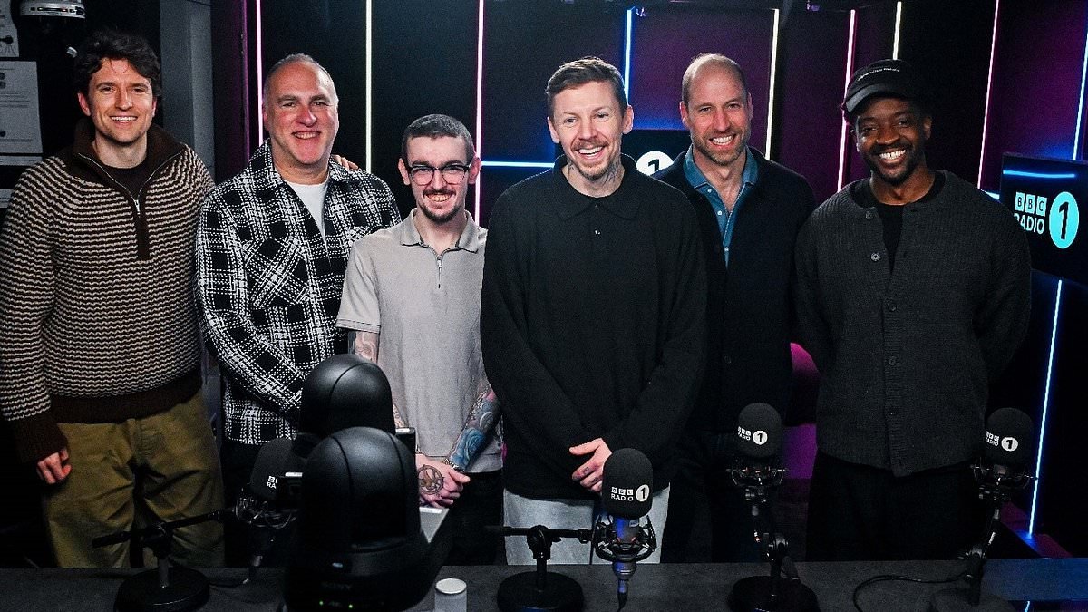 Prince William opens up about ' understanding his emotions' in candid conversation about men's mental health with Professor Green on BBC Radio 1