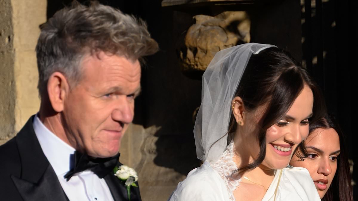Gordon Ramsay details his 'incredible' conversations with daughter Holly on the way to her wedding as he shares snaps of himself laughing through THAT controversial speech