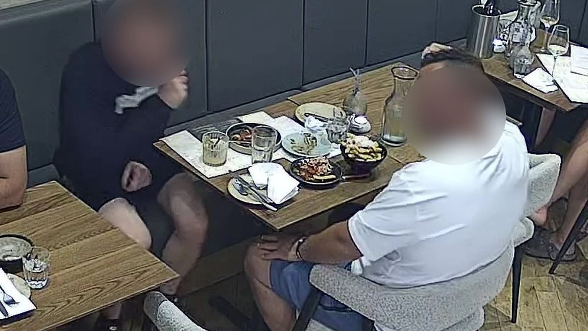 Moment 'serial dine and dasher' appears to pluck hair from his head and puts it in his food to avoid paying £70 bill -  months before pulling same stunt at different restaurant