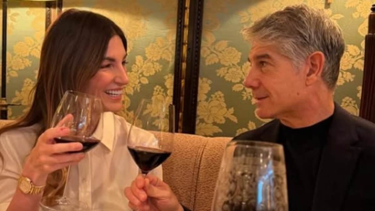 The Apprentice star Karren Brady looks loved-up with her husband Paul Peschisolido as she celebrates her 57th birthday at Mayfair restaurant