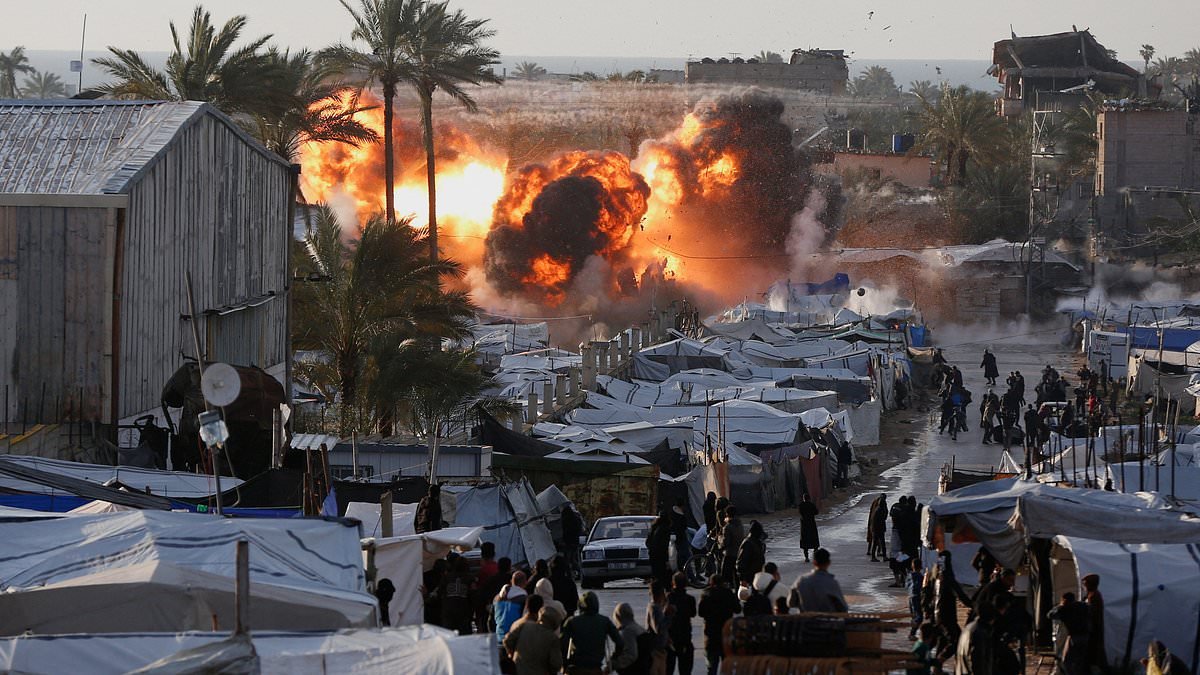 Massive explosion in Gaza as Israeli airstrike kills Palestinian man and injures seven in tented camp