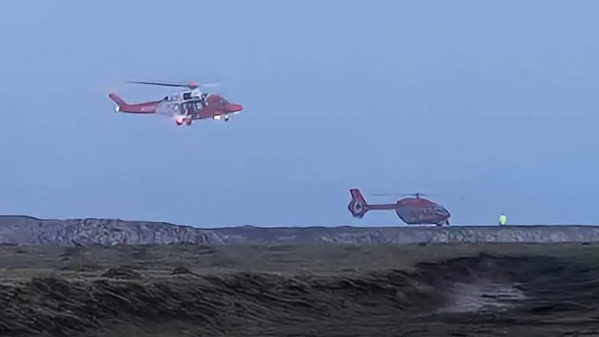 Climber dies and two others are taken to hospital after major sea rescue on Welsh coast