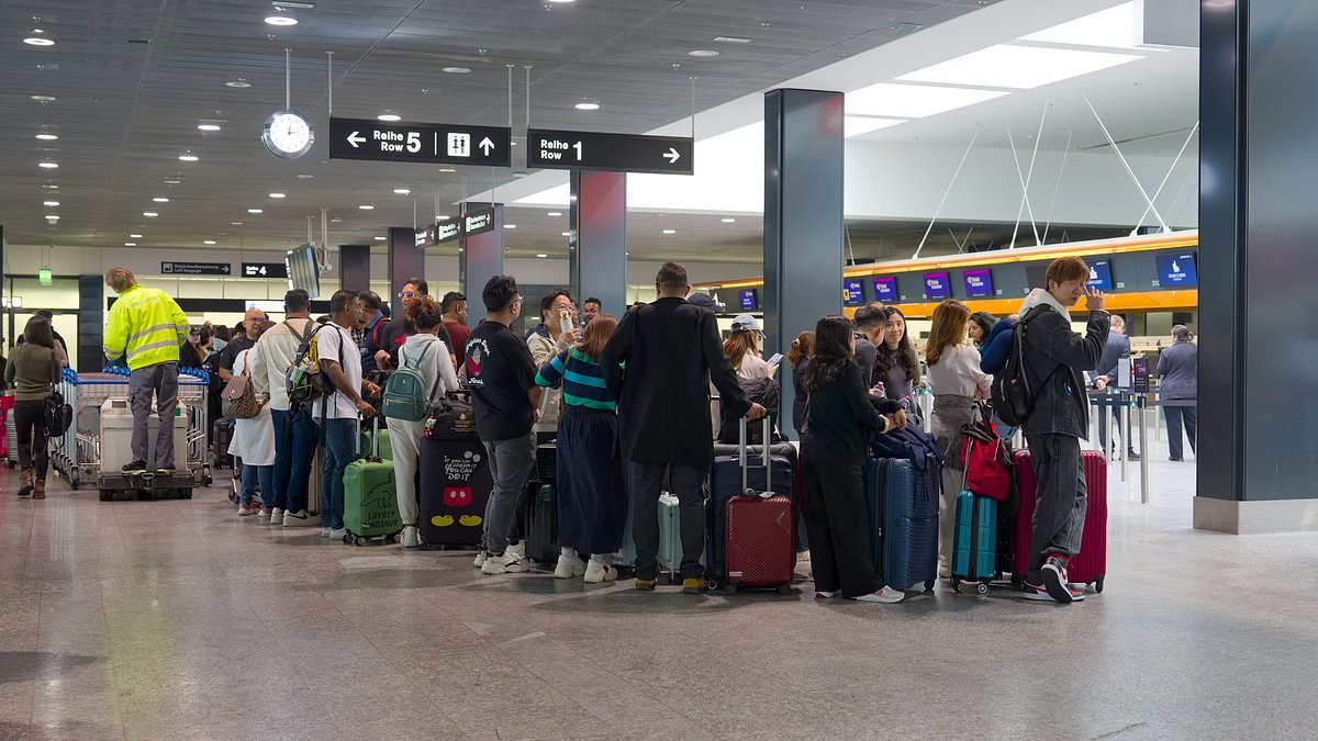 Travel chaos at key ski airport due to long passport queues - as hundreds of travellers risk missing their flights