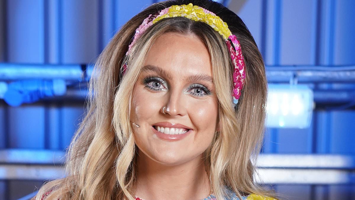 Perrie Edwards shows off her bump in a colourful 60s-inspired dress in surprise Masked Singer appearance filmed before she announced the birth of her second child