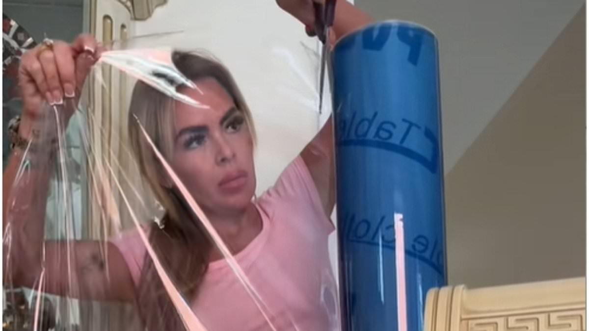 Traveller women reveal their secret to immaculate homes is wrapping everything in PLASTIC...from sofas and cushions to rugs and even bathroom mats