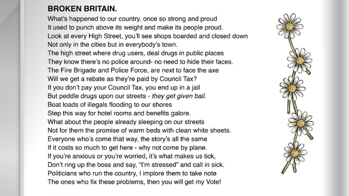 Parish church magazine forced to apologise after poet offended woke readers with verses on illegal migrants, benefit scroungers and fat people