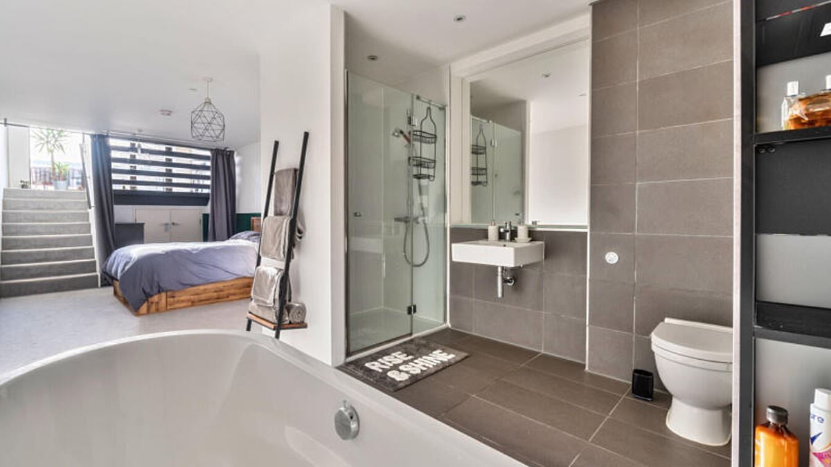 A room with a loo! Two-bed apartment on sale for £240,000 with a toilet and bath IN one of the bedrooms