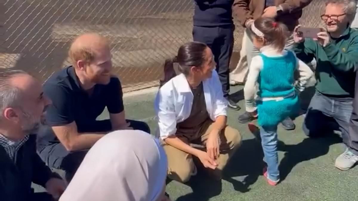 Moment a little girl is asked 'You know Meghan?'... then walks away on first day of quasi royal-tour of Jordan