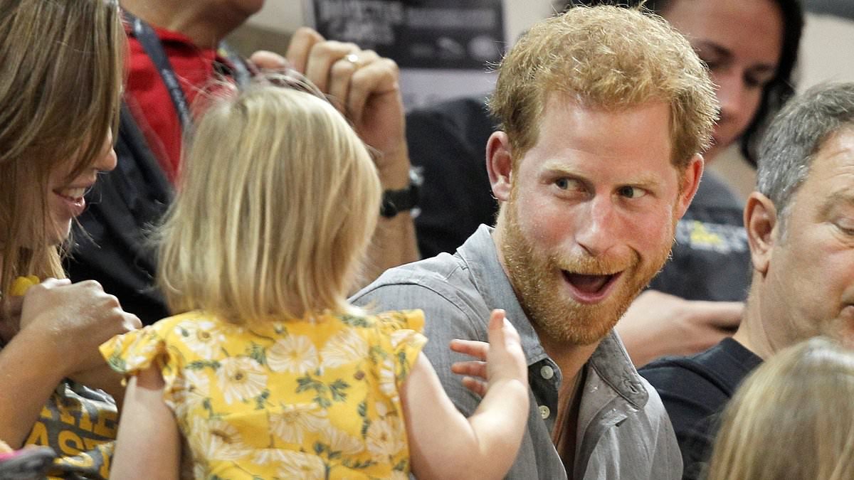 How fun-loving Prince Harry pretended not to notice when an adorable two-year-old helped herself to the royal's food - showing us all what a great dad he would be