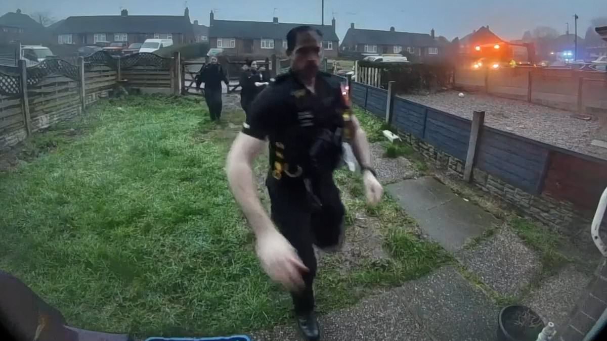 Moment Staffordshire Police officers storm wrong house in botched call to search for heart attack victim