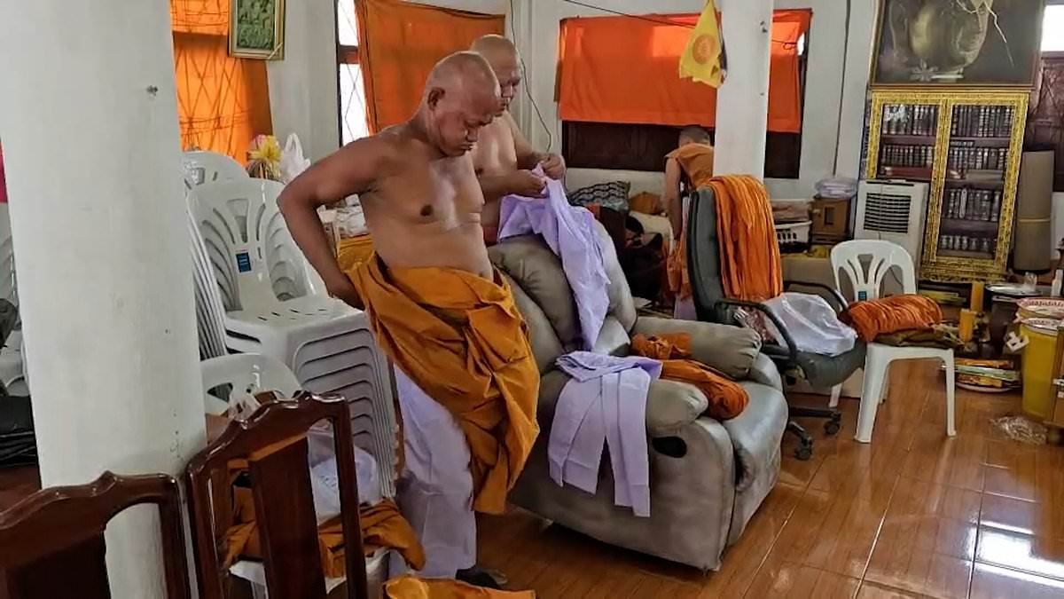 Buddhist monks are 'caught with stash of porn, sex toys, penis pump and an escort list' in police raid at Thai temple