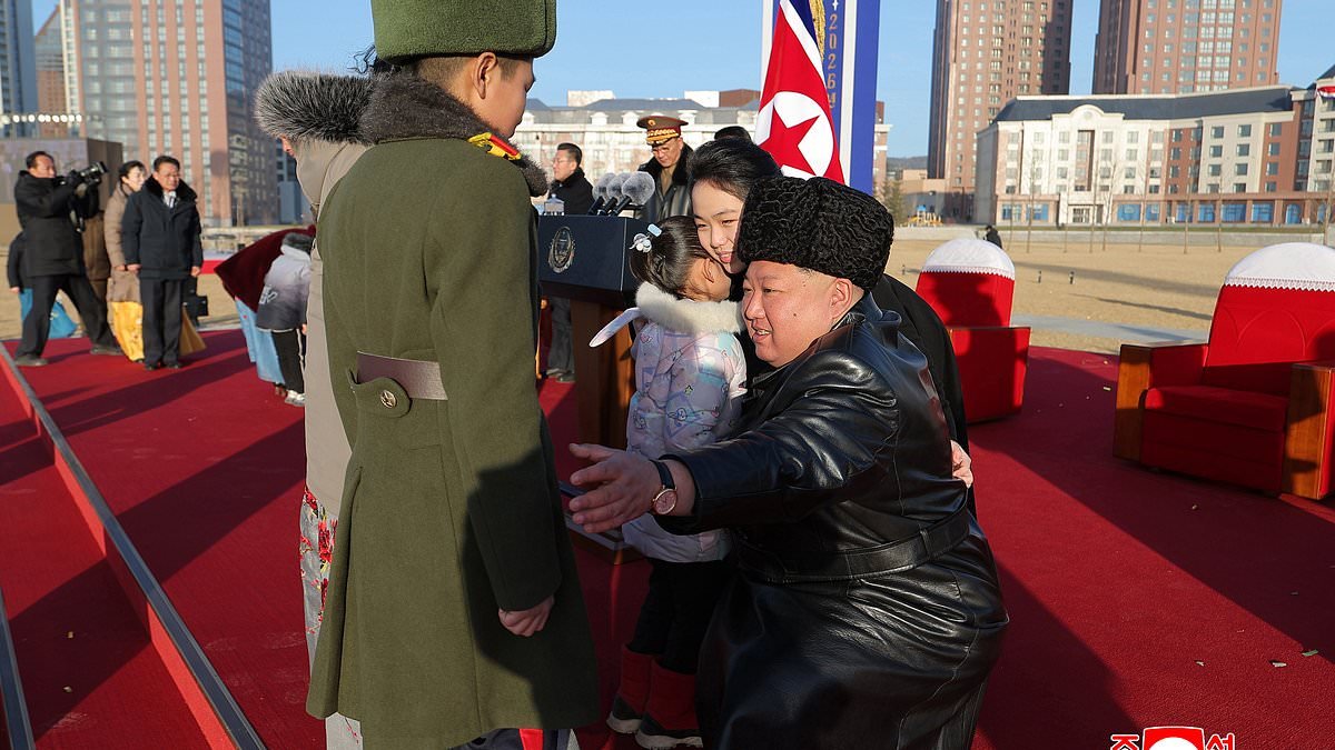Kim Jong Un and his daughter console North Koreans as they unveil apartments for families of troops killed fighting for Putin in latest sign Ju Ae is being lined up as his successor