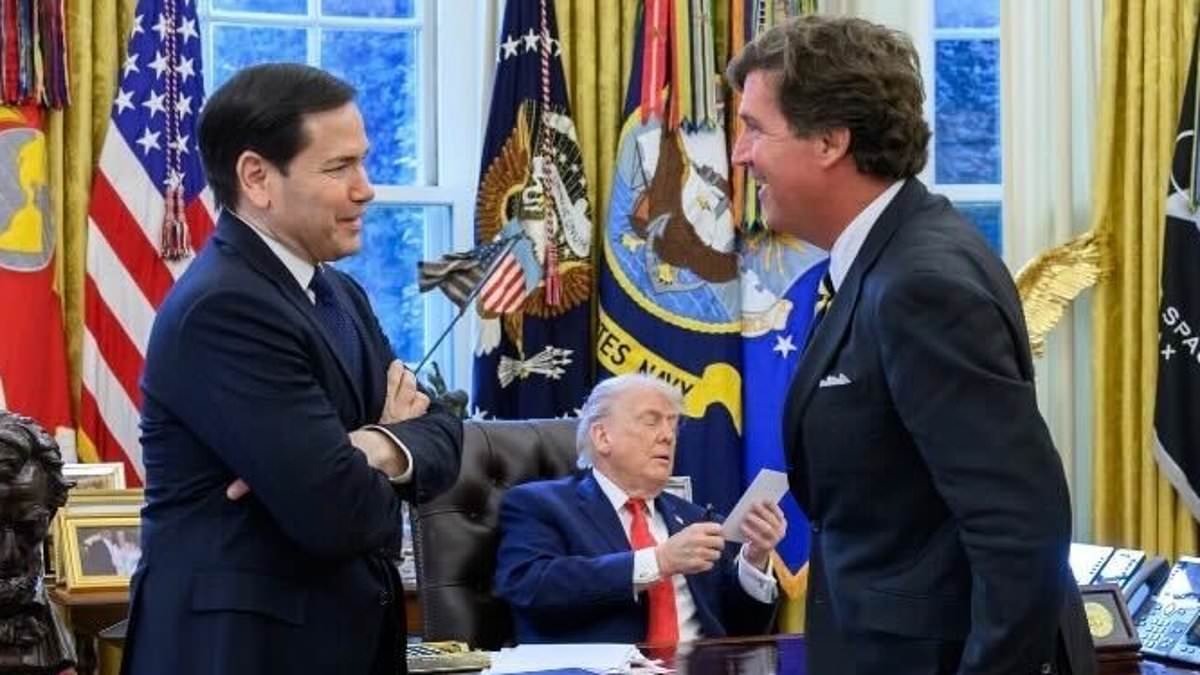 MAGA civil war deepens as Tucker Carlson meets with Trump in the Oval Office while teasing conservative rivals... while ADL says he should have 'no place in the White House'