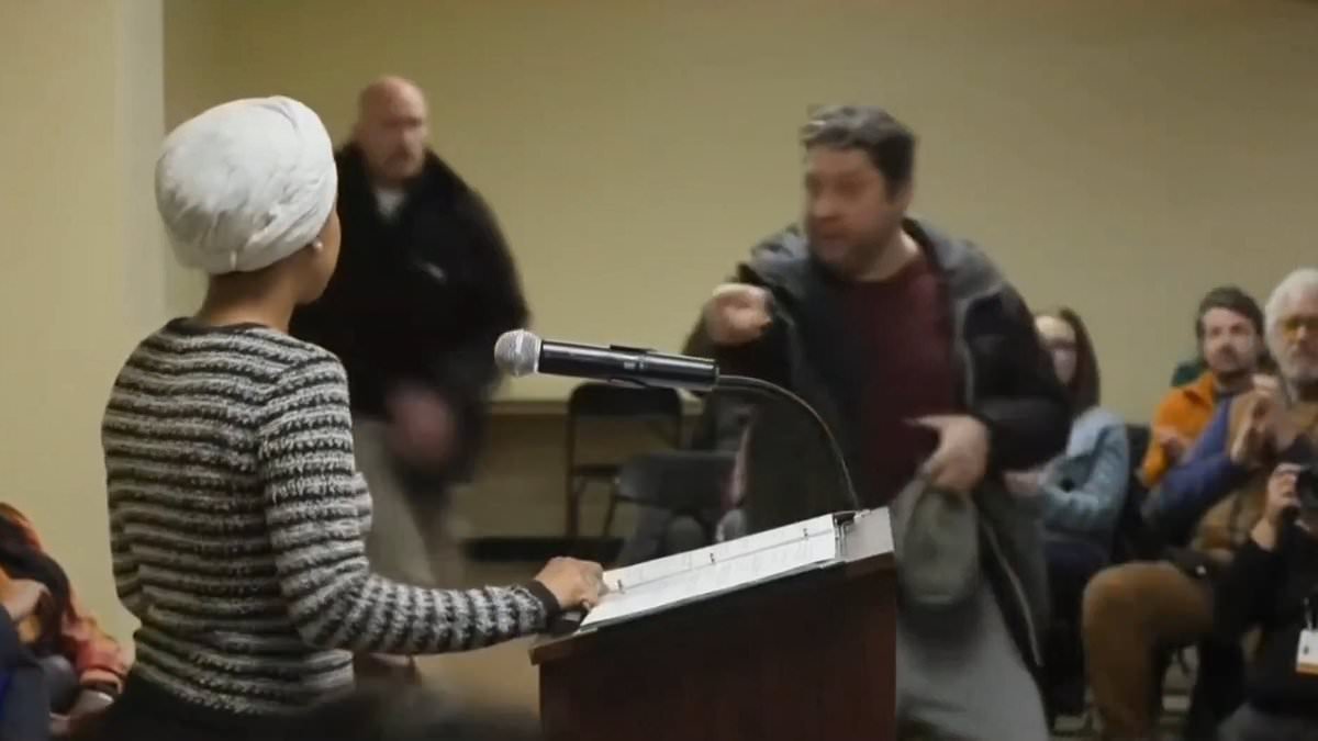 Ilhan Omar attacked by liquid-spraying maniac after calling for Noem to resign during Minnesota town hall