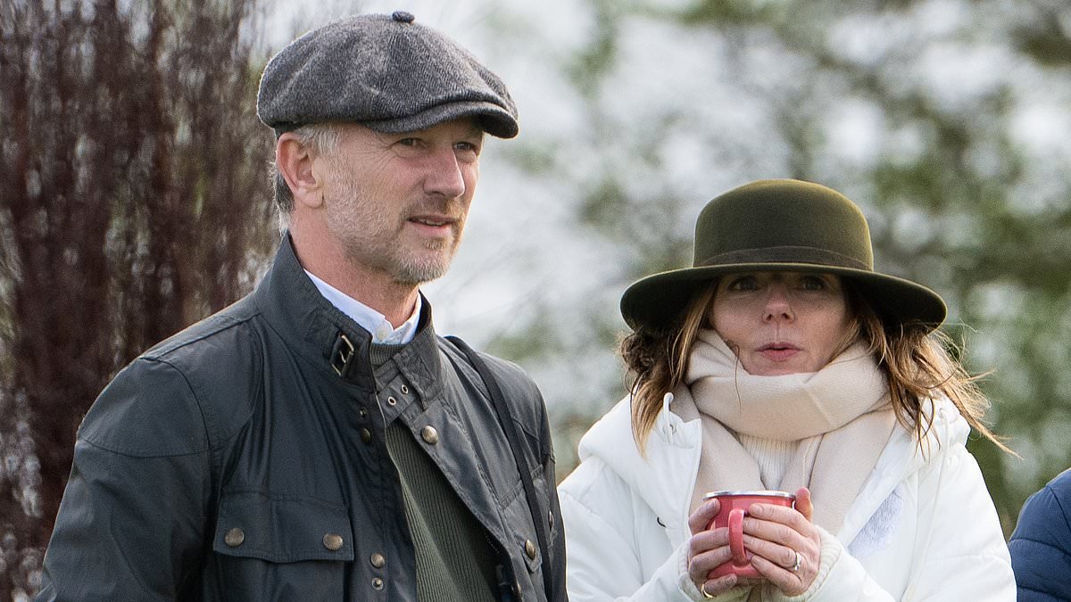 Geri Halliwell and husband Christian Horner enjoy a day out at the Point-to-Point races as they watch their horse Lift Me Up compete