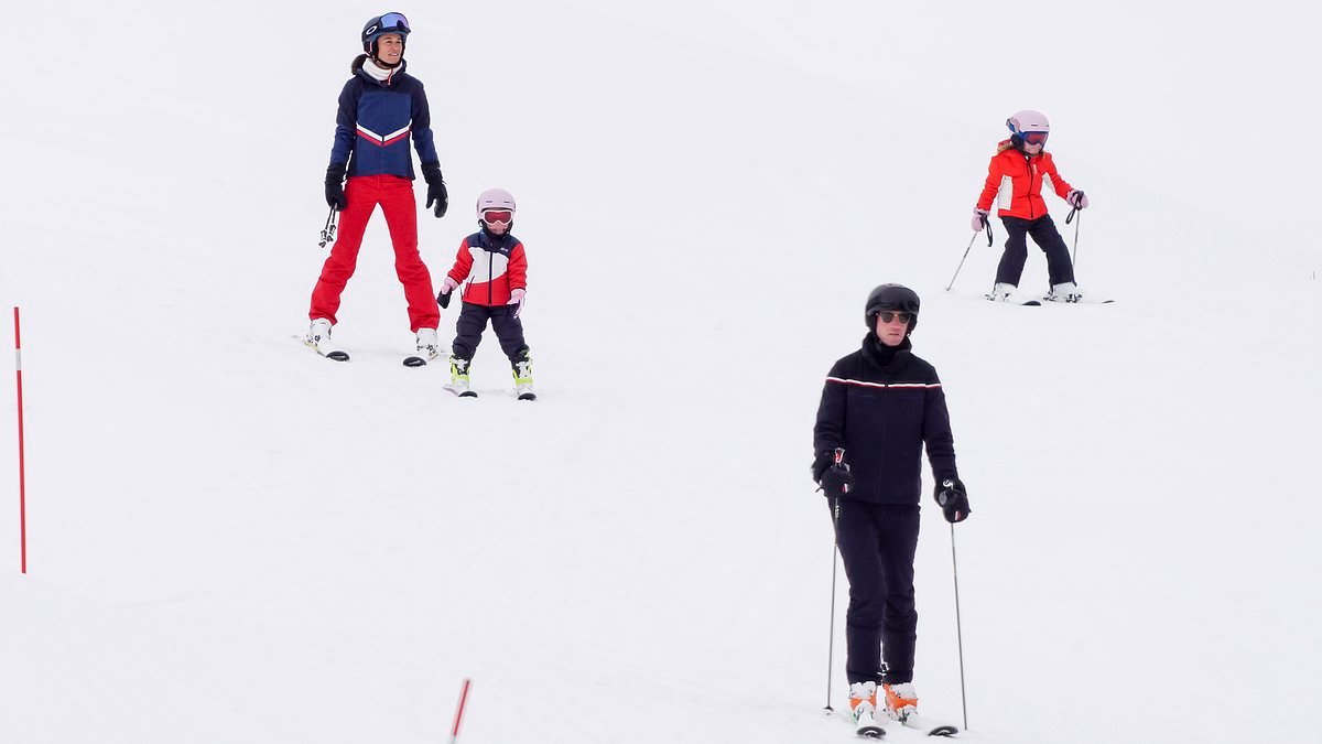 Pippa Middleton puts daughters Grace and Rose through their paces on family skiing holiday - but does dad James wish he could slope off for some piste and quiet?