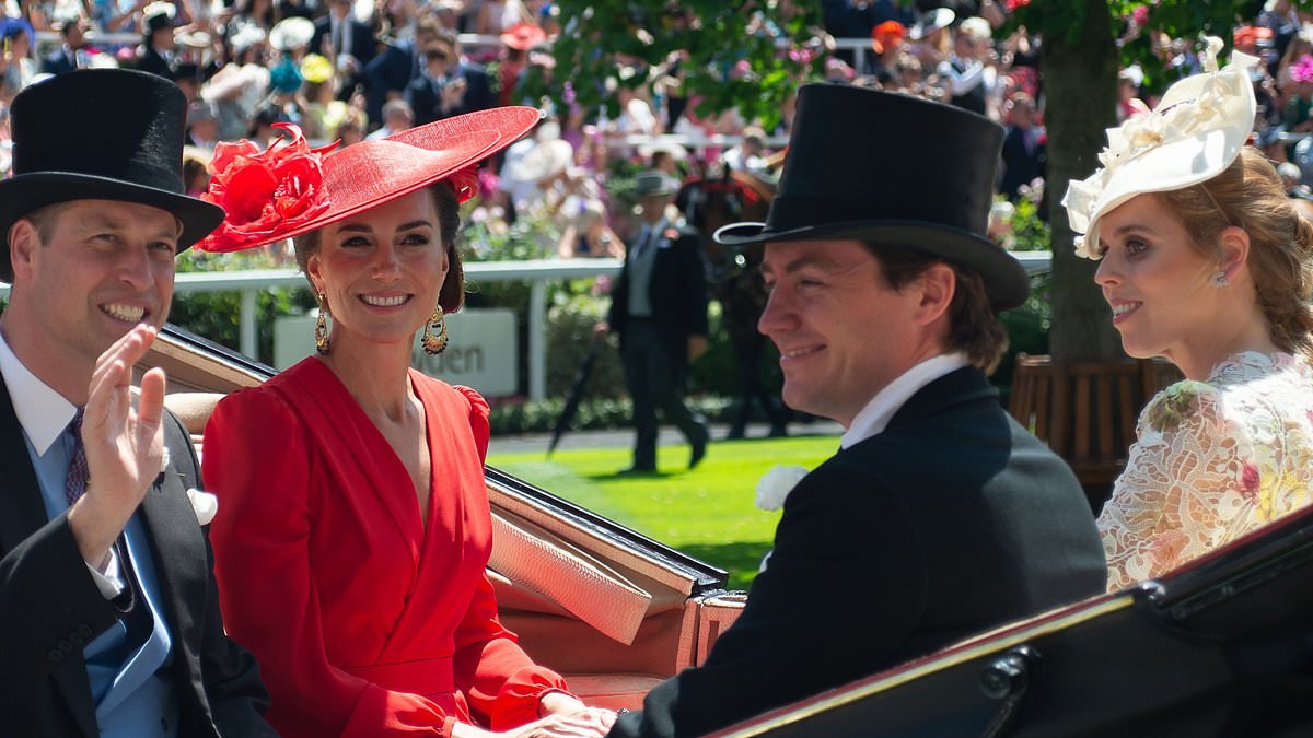 Kate and Beatrice's 'awkward' day at Royal Ascot: Palace ban on York sisters follows 'tense moment' between the two Princesses during carriage ride