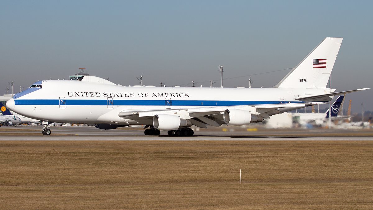 'Doomsday Plane' is spotted in LA sparking panic after Maduro's capture