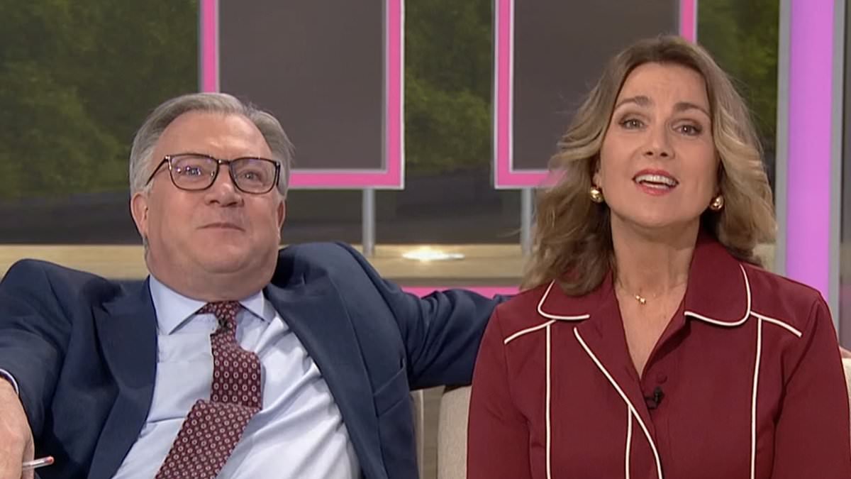Good Morning Britain's Ed Balls and Richard Arnold shock Susanna Reid as they KISS live on air recreating Harry Styles' viral Saturday Night Live smooch