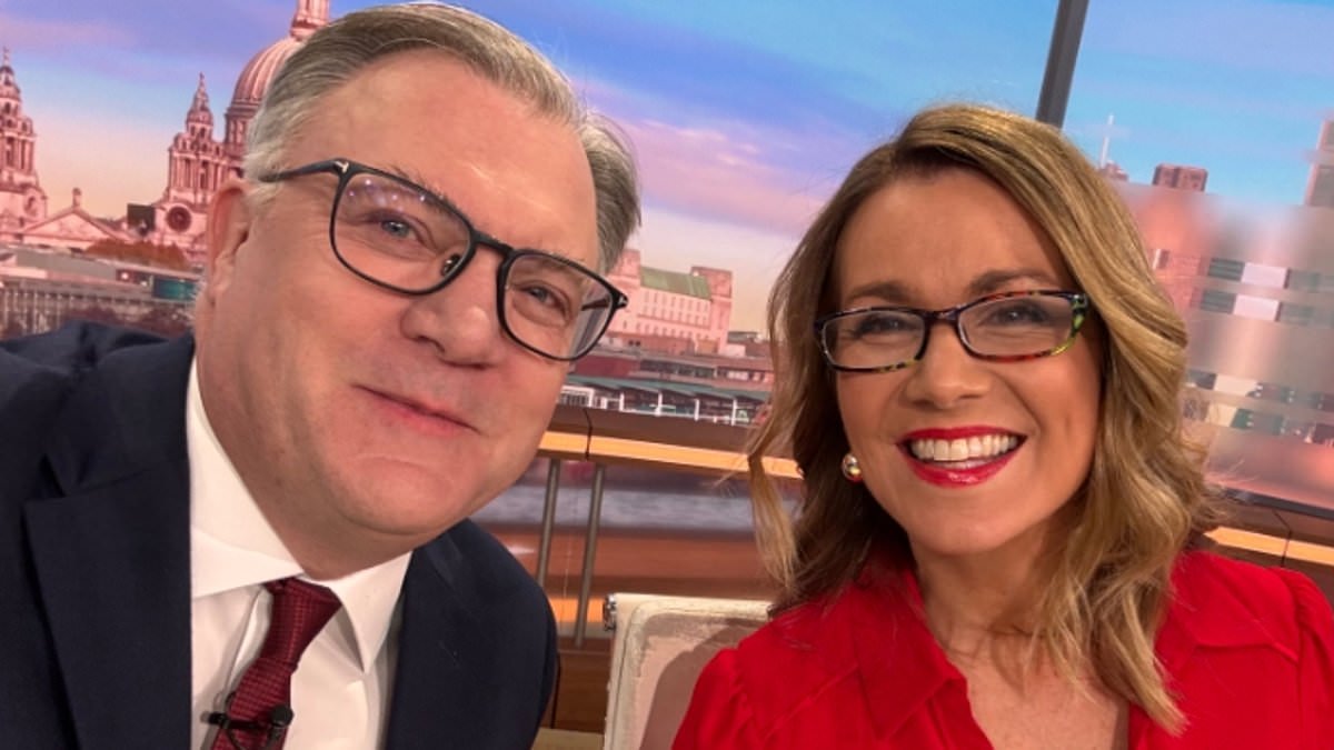 Viewers mock GMB's 'cramped' and 'cheap' new studio as presenters Ed Balls and Susanna Reid have to lean back to talk to guests on small desk