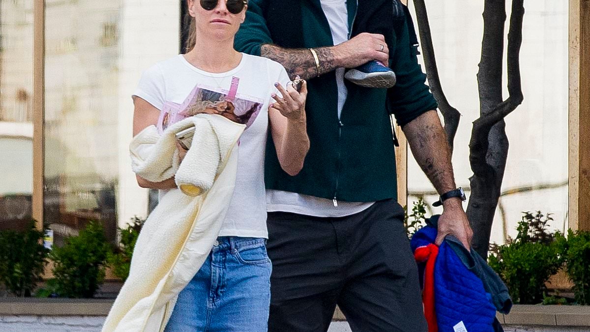 Friendly exes Chloe Madeley and James Haskell reunite to co-parent daughter Bodhi as family are seen for the first time since dramatic car crash