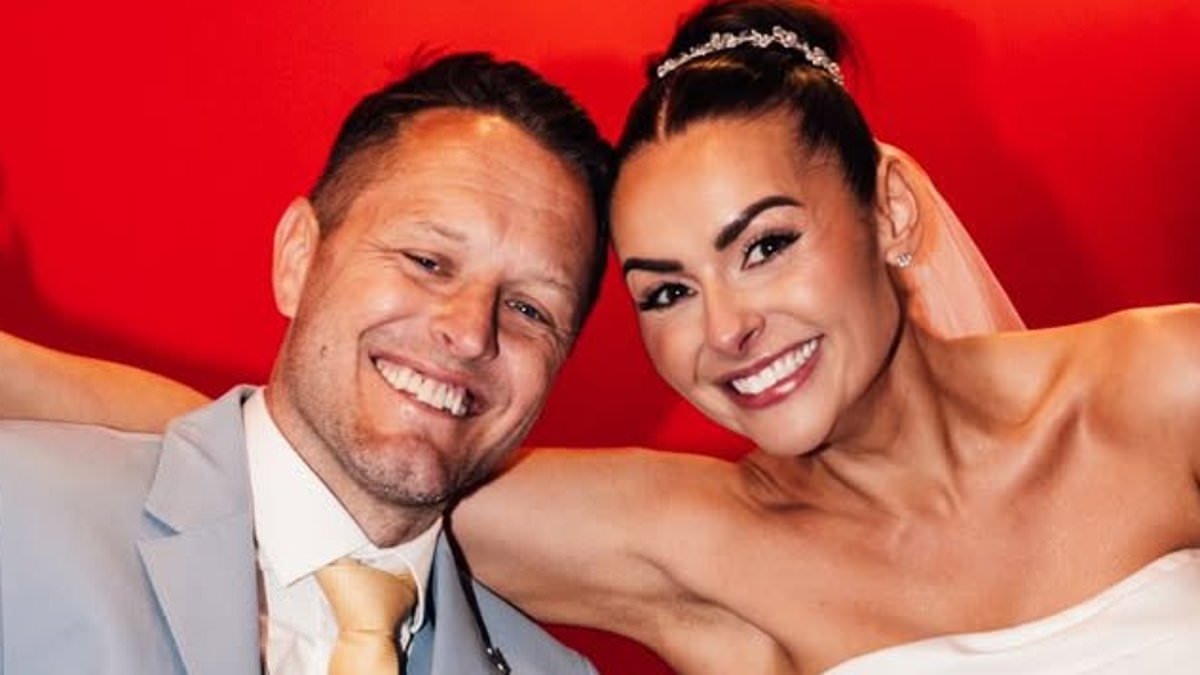 Emmerdale star Kelsey-Beth Crossley marries boyfriend Matt in a white mini-dress before celebrating at the arcade during their Blackpool wedding