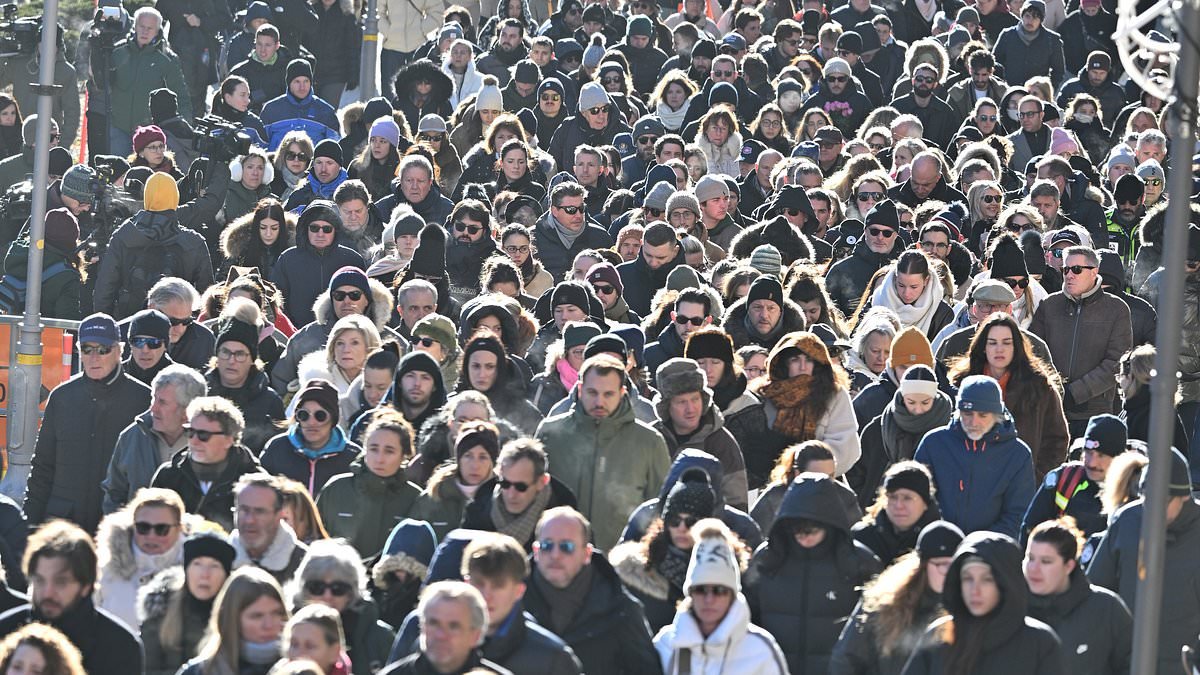 Silent procession of 2,000 people fill the street for mass in Swiss ski resort after New Year fire which killed 40 people