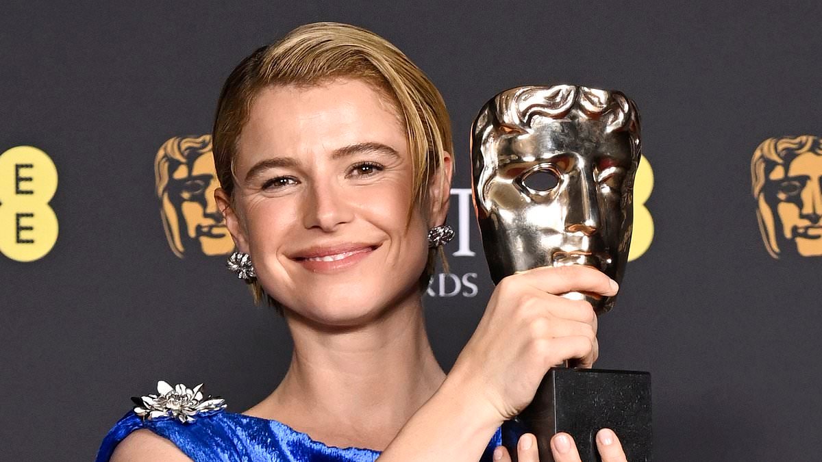 Jessie Buckley wins Leading Actress BAFTA for Hamnet and recalls her journey from a Judi Dench wannabe with a 'nuclear bad fake tan' to the golden girl of awards season in emotional speech