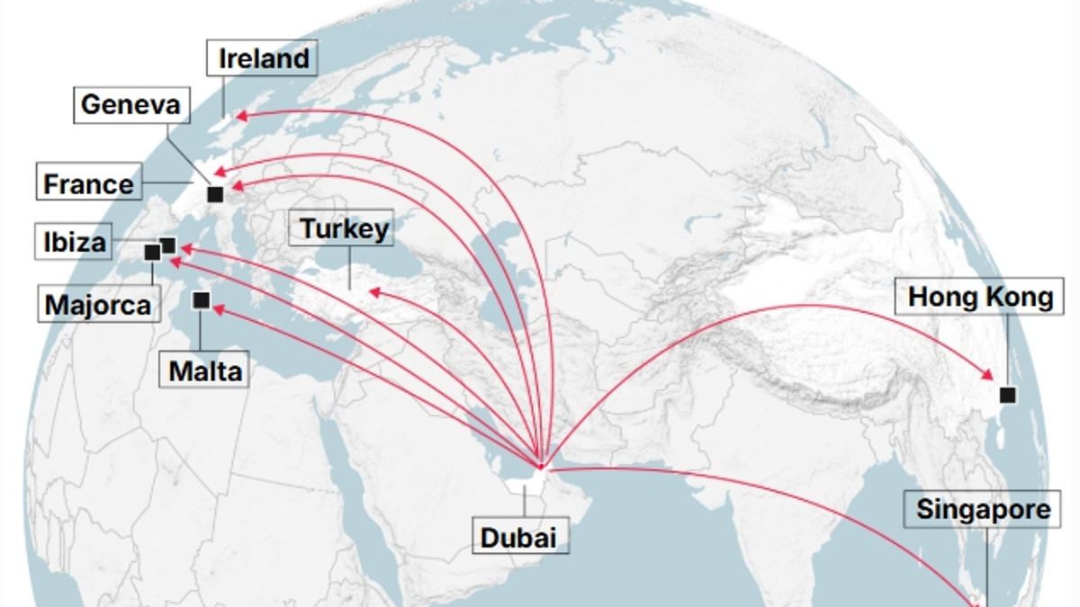 The great Dubai exodus: Mega-rich scramble to protect their billions in Swiss bank accounts and flock to European safehavens and Mediterranean party islands to continue lavish lifestyles as war rages on