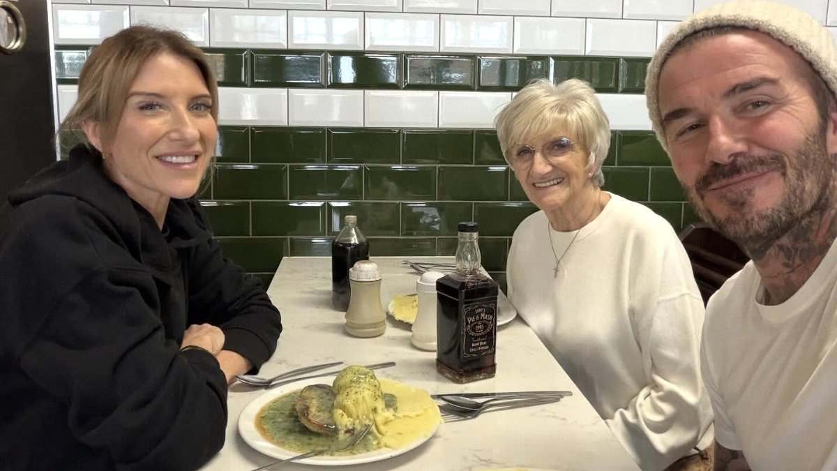 David Beckham gushes 'I love you mum' as he enjoys family pie and mash catch up at their favourite spot in Essex as his son Brooklyn plans to 'adopt a child' with wife Nicola Peltz