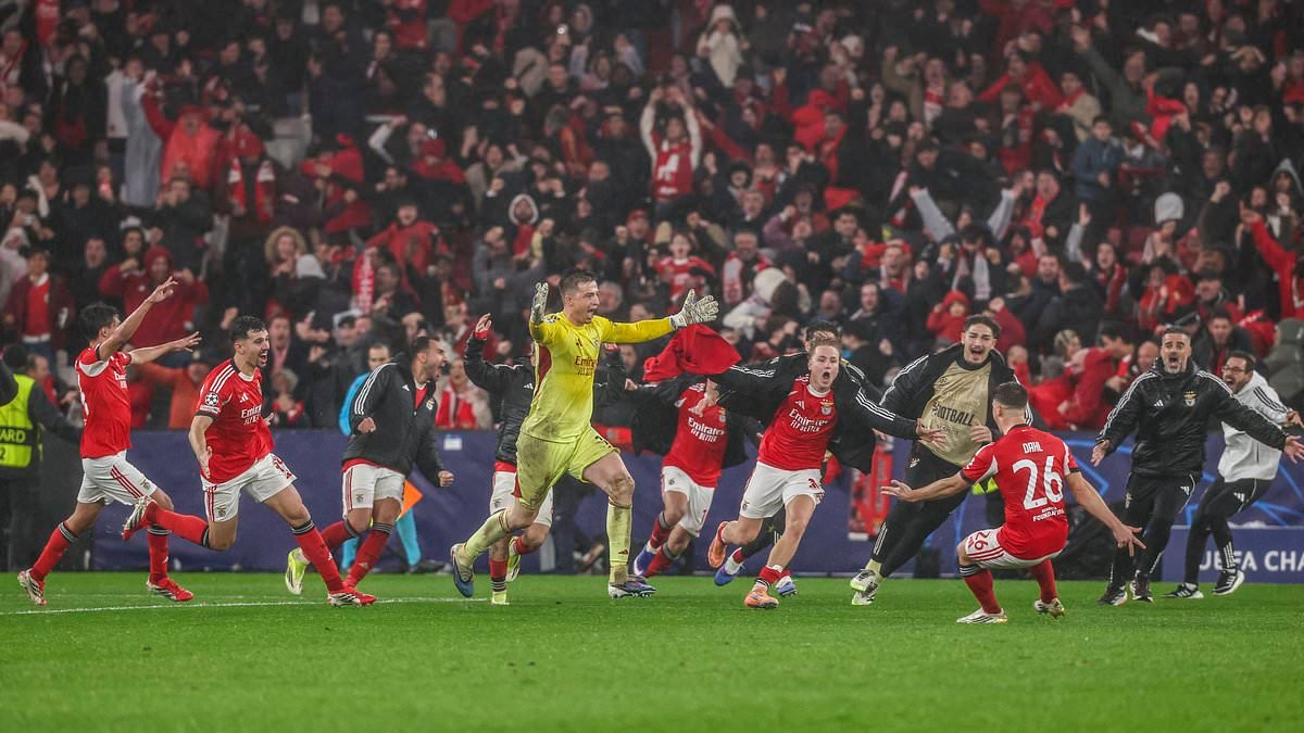 Goalie glory! Benfica keeper scores in crazy finish against Real Madrid to snatch final Champions League playoff spot for Jose Mourinho's side