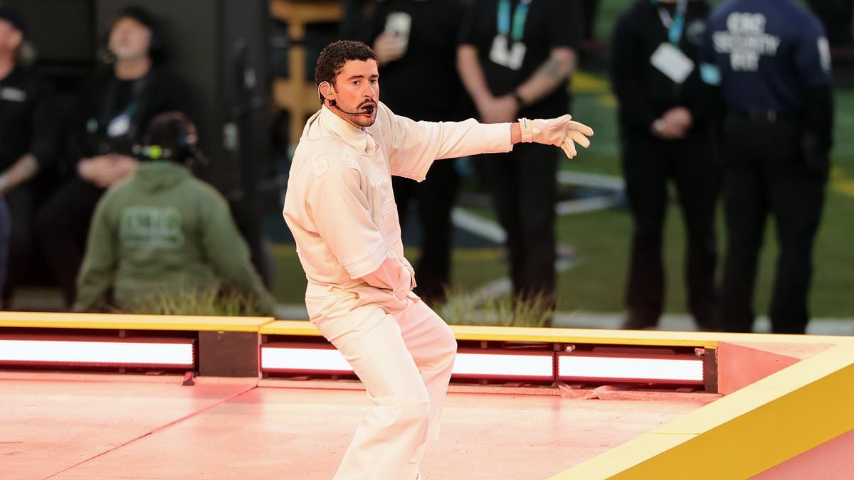 Bad Bunny sends fans into meltdown as he storms the Super Bowl halftime show stage with Lady Gaga and Pedro Pascal