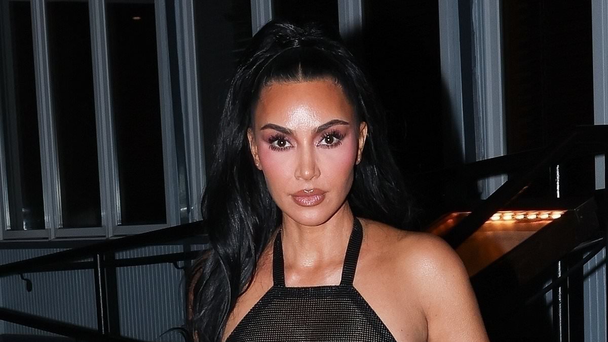 Kim Kardashian and Lewis Hamilton are pictured after spending New Year's Eve partying together at A-list bash - as it's revealed how they kept their relationship secret for a month