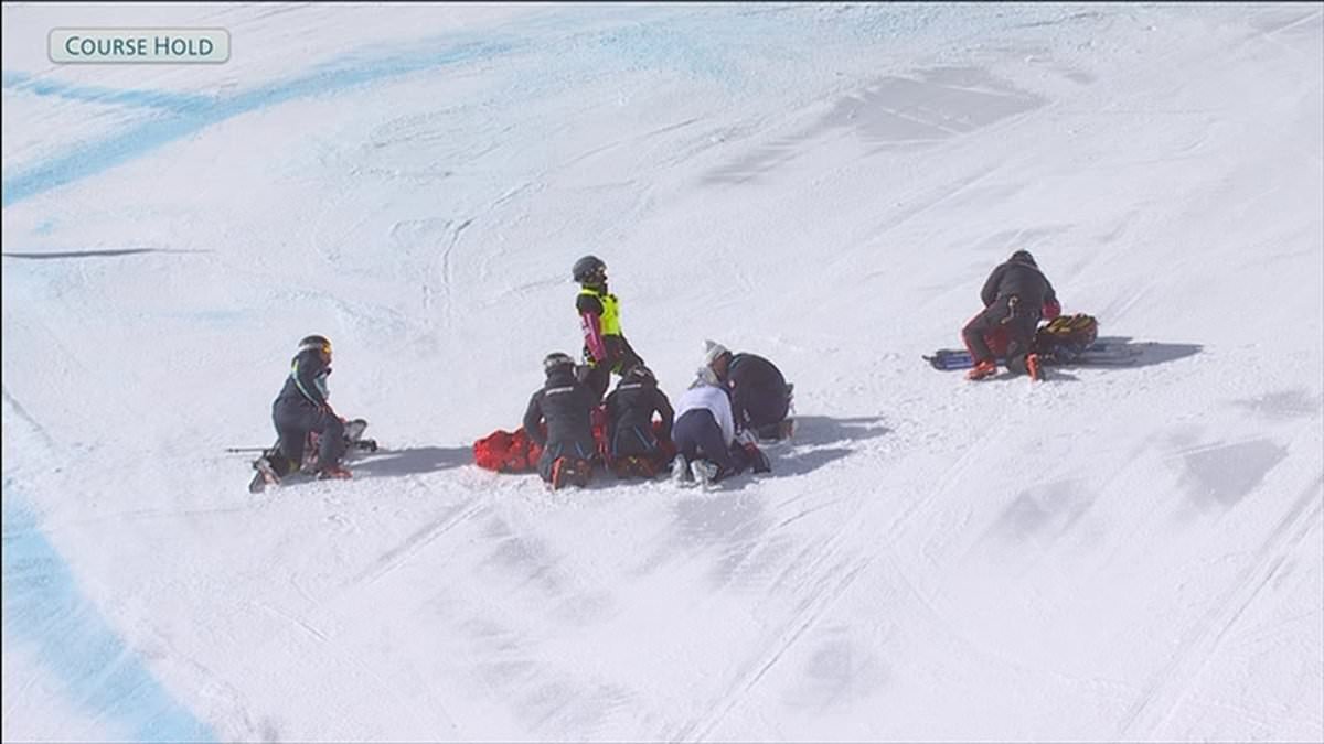 BBC expert Chemmy Alcott overcome with emotion after Lindsey Vonn crash - with skiing legend airlifted to hospital