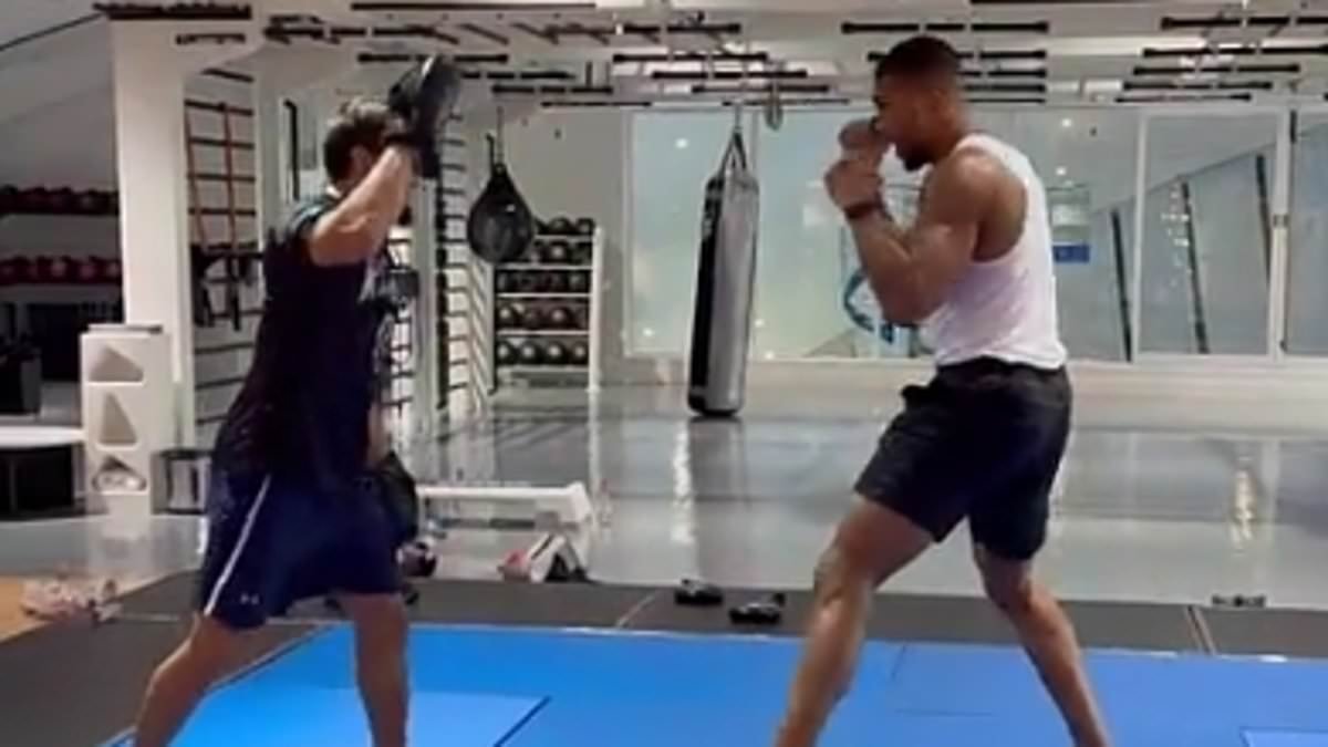 Anthony Joshua trains again in 'mental strength therapy' just 19 DAYS after tragic car crash that killed two of his best friends