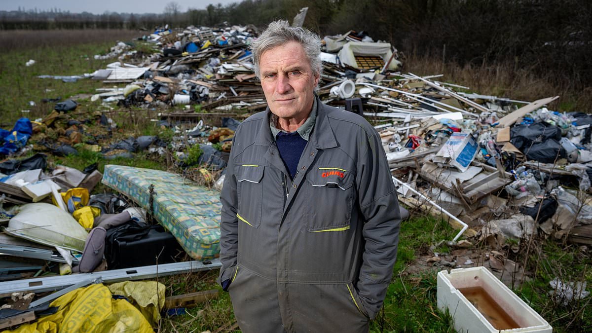 Farmer faces financial ruin after fly-tippers dumped 200 tonnes of rubbish on his land - leaving him with a £40,000 bill to remove illegal waste