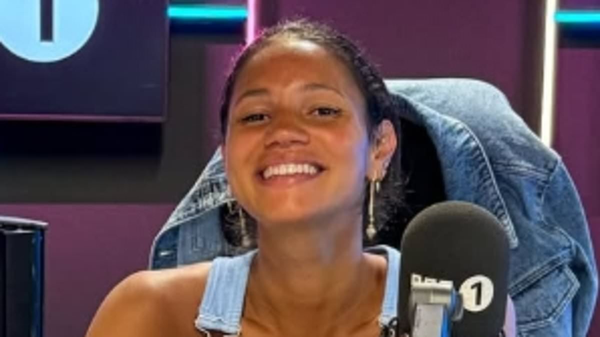 'I feel like I'm going to throw up': Vick Hope says she feels 'split into two people' as she returns to work at Radio 1 six months after giving birth to her first child with Calvin Harris