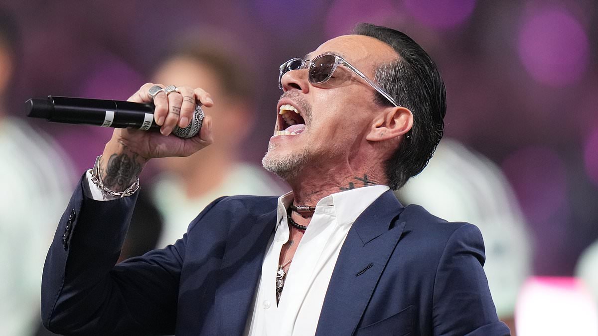 Marc Anthony pledges his allegiance to the Beckhams by performing at David's stadium opening following Brooklyn's wedding drama - as Cruz lovingly refers to him as 'Uncle Marc'