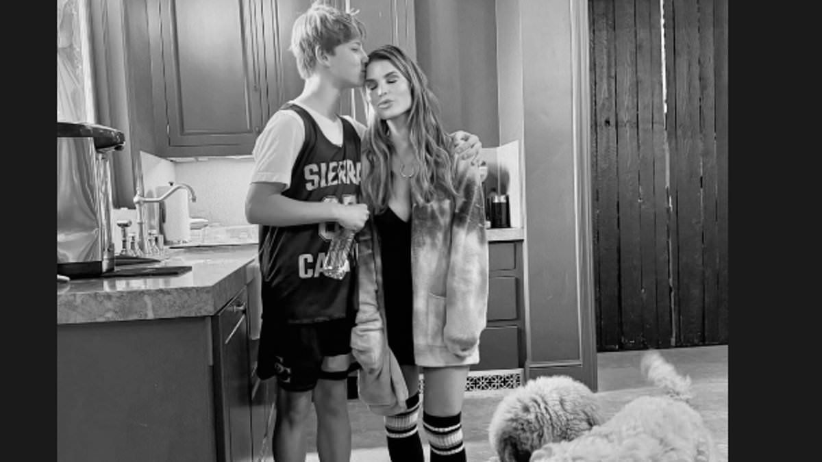 Jessica Simpson, 45, is dwarfed by her towering son, 12, in sweet snap