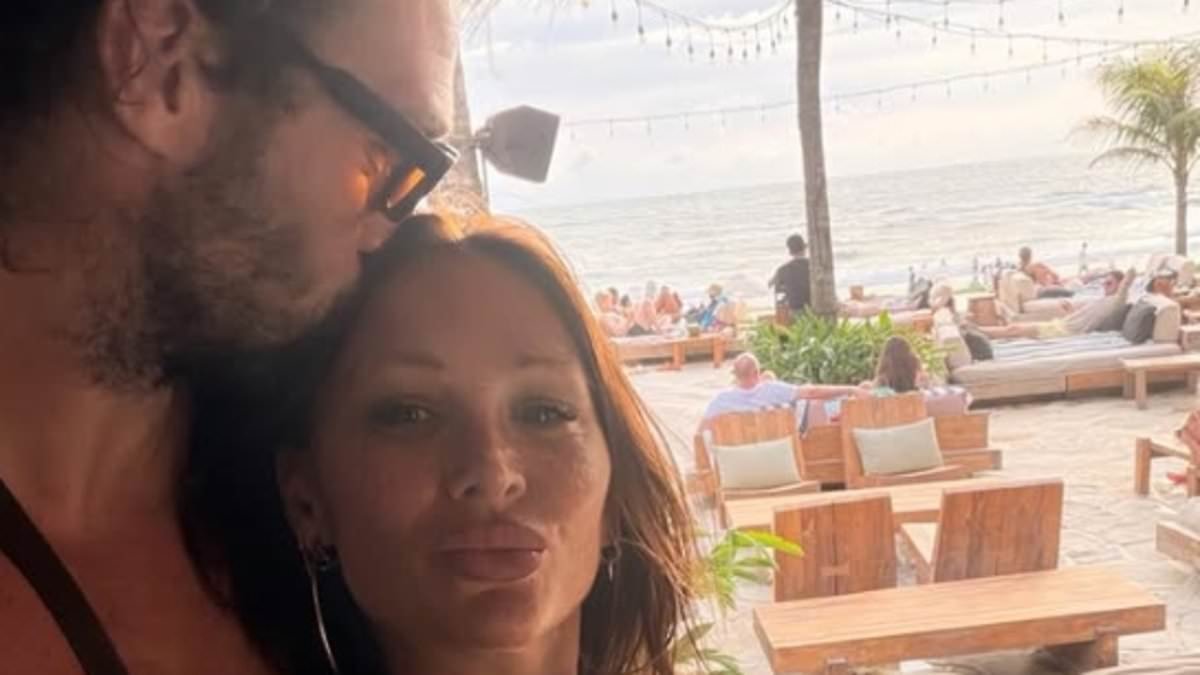 Andy Carroll kisses bikini-clad Lou Teasdale and says 'I love you' after she supported him in hospital through his hamstring surgery