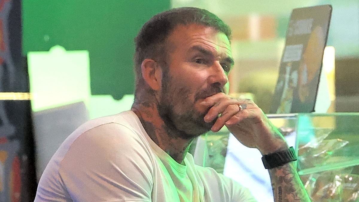 David Beckham spotted looking deep in thought during lonely trip to a Los Angeles diner after narrowly missing out on his dream of reuniting with son Brooklyn