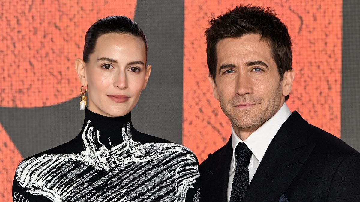 Jake Gyllenhaal, 45, makes rare red carpet appearance with longtime girlfriend Jeanne Cadieu, 29, at The Bride! premiere in London