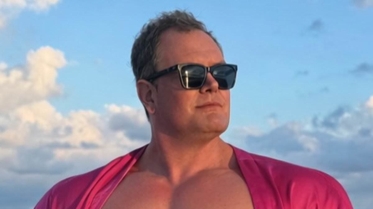 Alan Carr posts hilarious AI image featuring washboard abs while relaxing on a boat in tiny Speedos as his ex-husband posts sweet comment