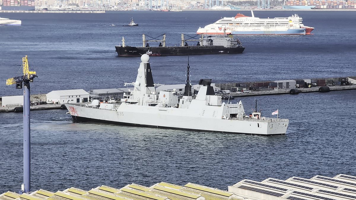 HMS Dragon: The British warship in no rush to reach the war is STILL in Gibraltar