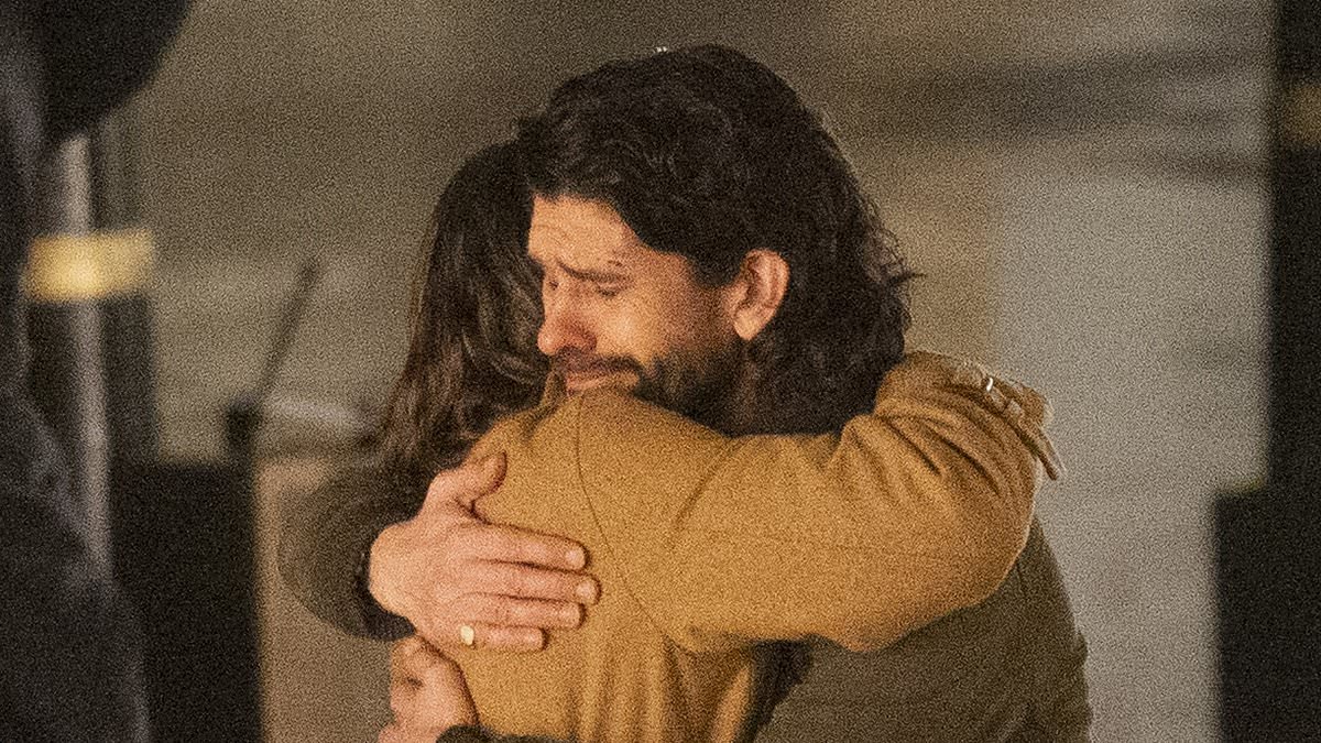 Keira Knightley and Ben Whishaw sob into each other's arms in emotional first look at Black Doves second series shot in London's Trafalgar Square