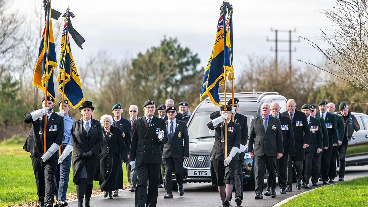 Scores of veterans and mourners turn out for funeral of D-Day hero who helped liberate Belsen after his death aged 99